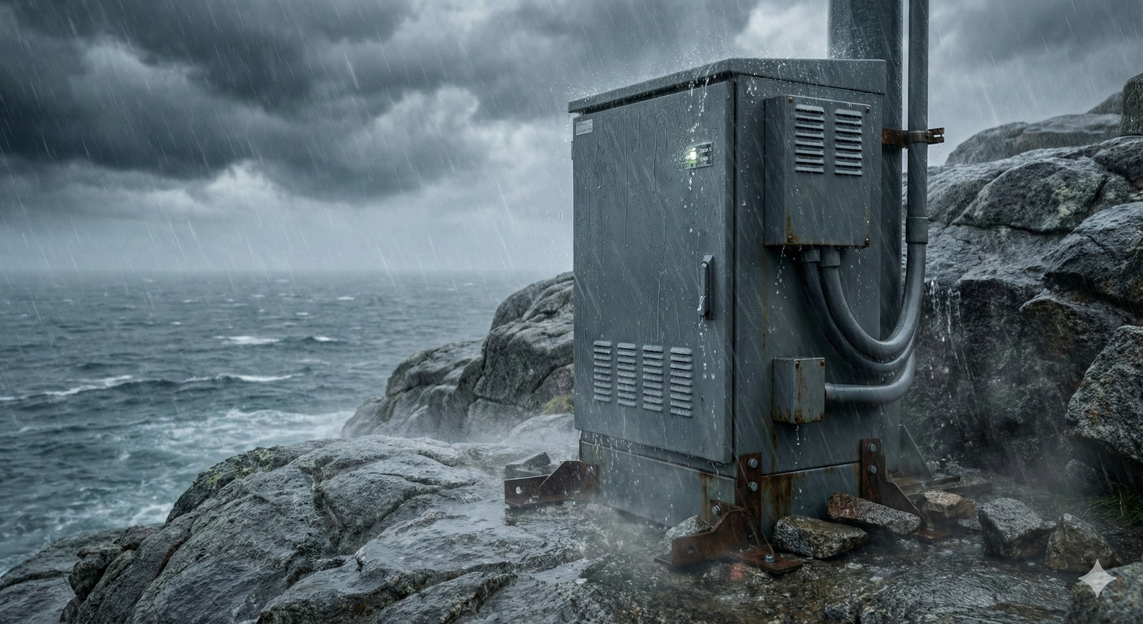 Outdoor telecom cabinet withstanding storm NEMA 4X protection